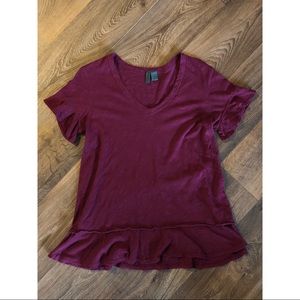 Left of Center Ruffle Hem Tee